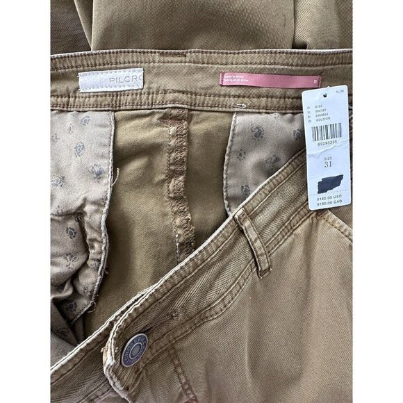 NWT Anthropologie Pilcro Y2K Low-Rise Slim Pants 31 $160 Gold Ankle Zippers - Picture 10 of 11